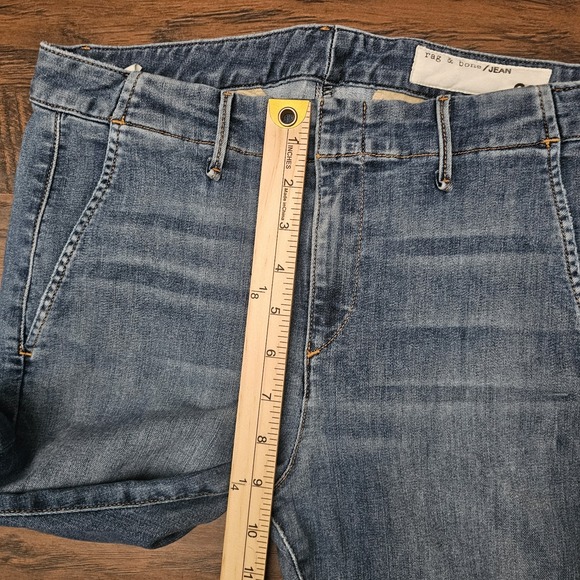 Rag and‎ Bone Corsa Womens 28 Blue Flare Bottom Mid Rise Denim Jeans Medium Wash - Picture 4 of 10